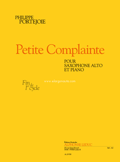 Philippe Portejoie -petite complainte ( fin de cycle 1) saxo alto/piano