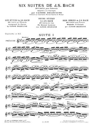 BACH J.S. - SUITES (6) ORIGINALES PARA CELLO -VERSION CLARINETE 2