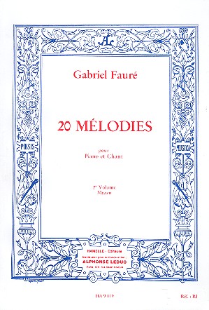 FAURE G. - MELODIAS Y CANCIONES V.2 (20) -MEZZO SOPRANO