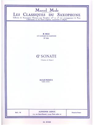 HANDEL G.F. - SONATA Nº6 ORIGINAL VIOLIN -