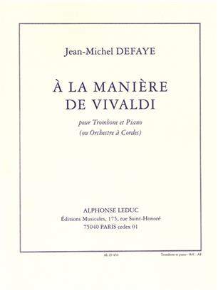 DEFAYE J.M. - A LA MANIERE DE VIVALDI -