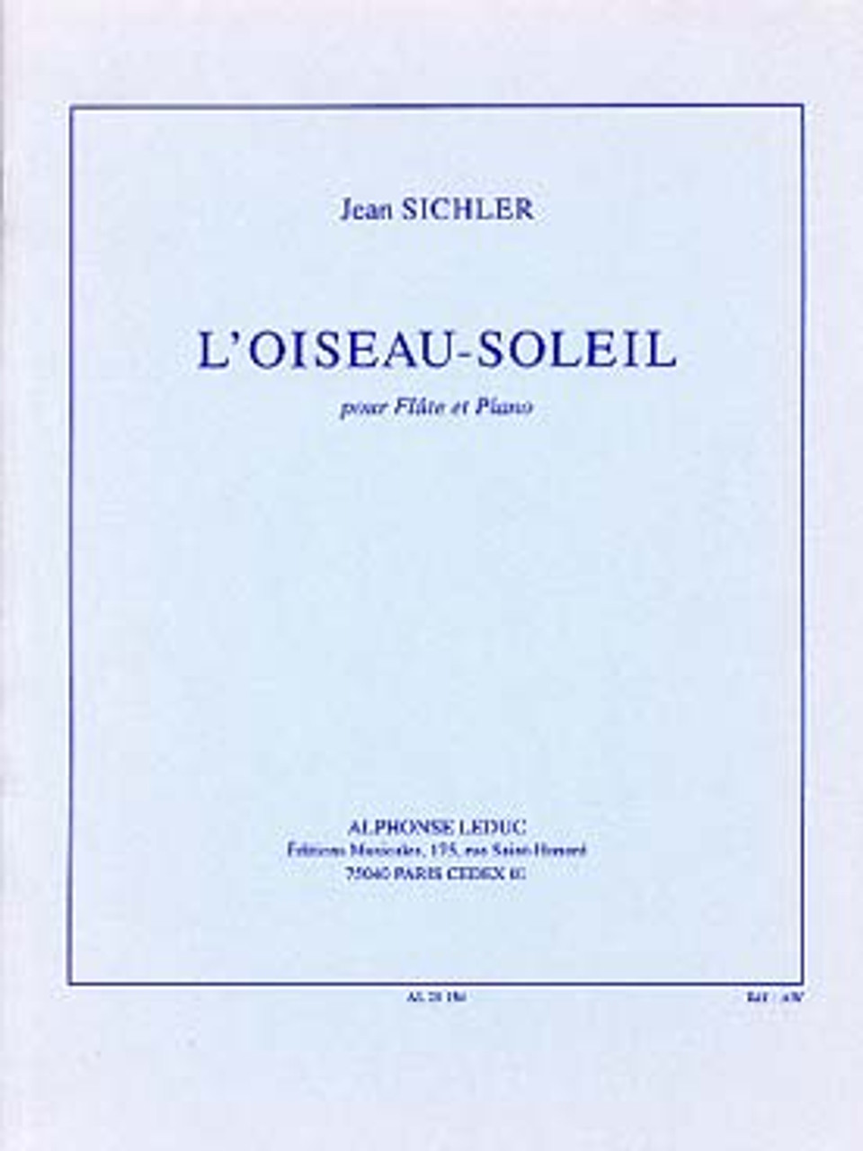 SICHLER J. - L`OISEAU-SOLEIL (FLAUTA Y PIANO)
