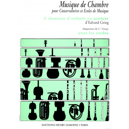 GRIEG E. - CANCIONES DE NIÑOS (3) (SC+PT)  2V/VA/VC -