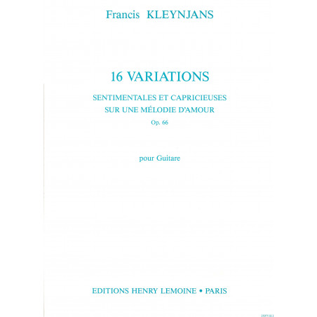 KLEYNJANS F. - VARIACIONES SENTIMENTALES Y CAPRICHOSAS -