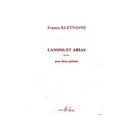KLEYNJANS F. - CANONS ET ARIAS - OP.92A