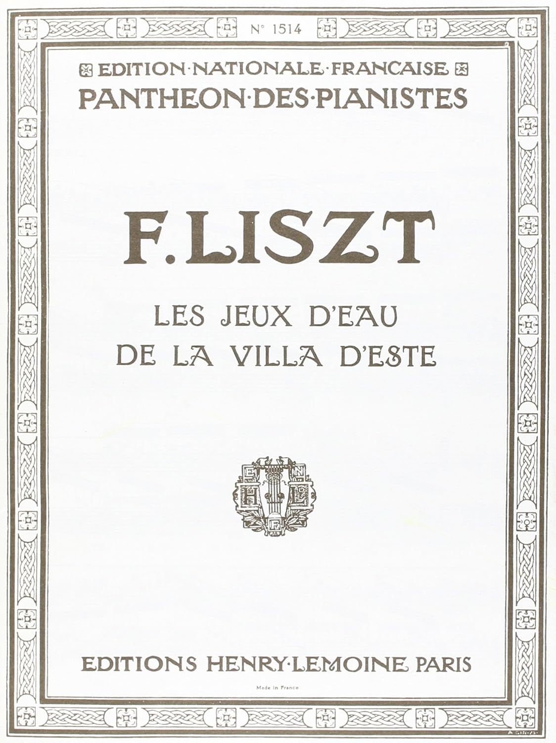 LISZT.- LES JEUX D´EAU DE LA VILLA D´ESTE (PIANO)