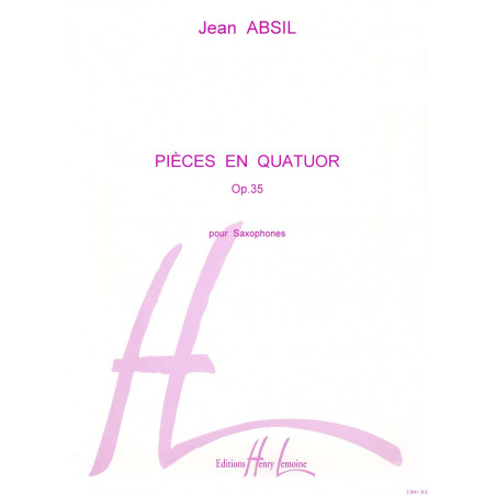 ABSIL J. - PIEZAS EN CUARTETO (SC+PT) (SSTB) - OP.35
