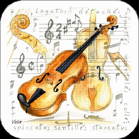 REGALO - POSA VASOS BLANCO CON VIOLINES