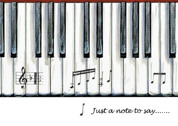 REGALO - TARJETA "Just a note to say..." TECLADO
