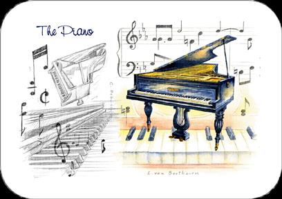 REGALO - MANTELITO INDIVIDUAL DE PIANOS ( PACK 4)