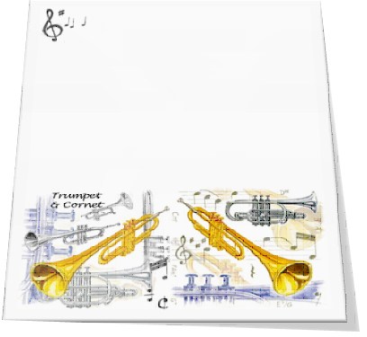 REGALO- BLOCK NOTAS (TROMPETAS DIBUJADAS)