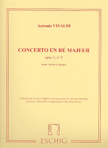 VIVALDI A. - CONCIERTO RE M - OP.3 Nº9 - VIOLIN Y PIANO
