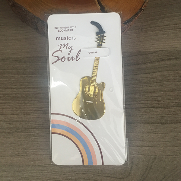 REGALO - MARCAPAGINAS GUITARRA LA VITA METAL DORADO FINO