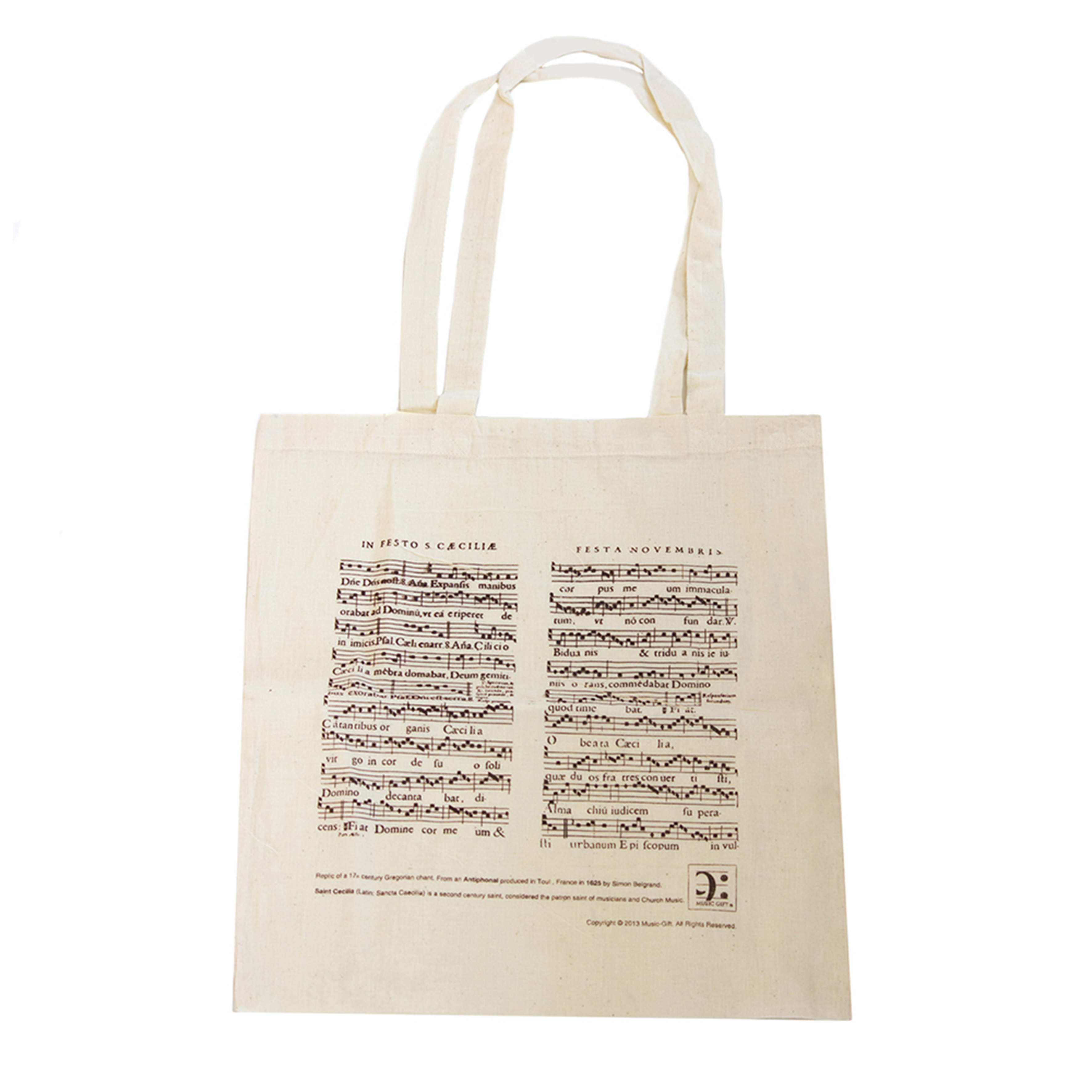 REGALO - BOLSA DE TELA PARA LA COMPRA CON MOTIVOS MUSICALES (PARTITURA) BLANCA