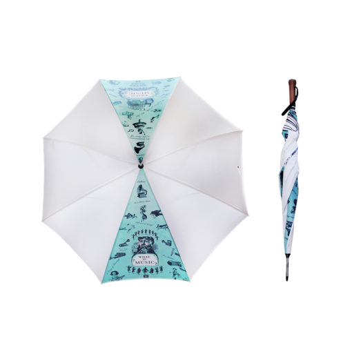 REGALO - PARAGUAS GRANDE BLANCO NEGRO Y VERDE