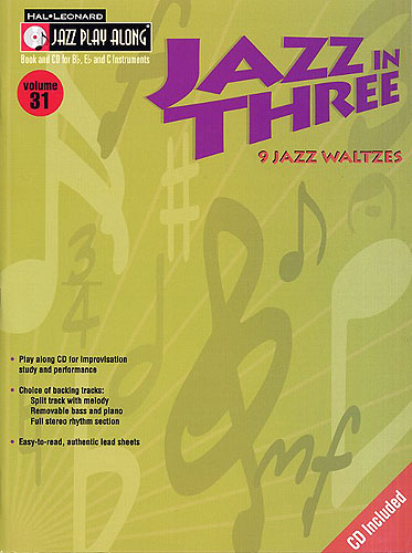 JAZZ IN THREE (9 JAZZ WALTZES) + CD VOL.31 PF JAZZ PLAY ALONG