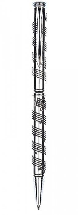 REGALO - BOLIGRAFO CON NOTAS MUSICALES (EN PLATEADO) *DESCATALOGADO*