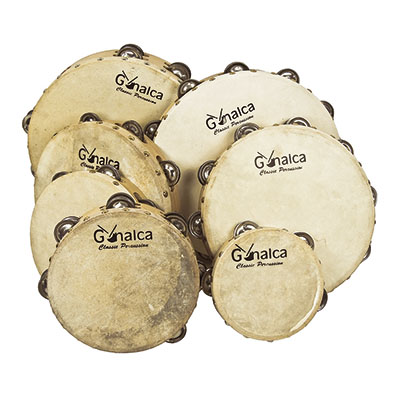 PANDERETA DOBLE - ORTOLA PARCHE PIEL  25cm REF.VH01340