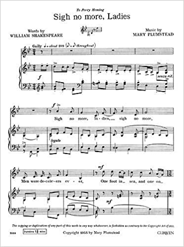 RACHMANINOFF S. - SIGH NO MORE LADIES SSA/P