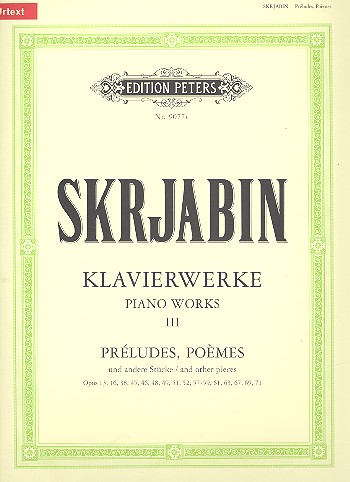 SCRIABINE A. - PRELUDIO POEMAS Y OBRAS V.3 -URTEXT