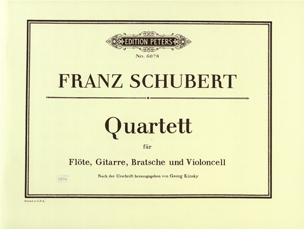 SCHUBERT F. - CUARTETO SOL M                FL/VA/VC/G -