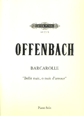 OFFENBACH J. - BARCAROLA DE LOS CUENTOS DE HOFFMANN [PLE17671] - 9,80€ :  Todonotas: Accesorios, Instrumentos, Libros y partituras musicales