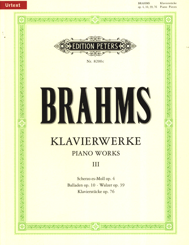 BRAHMS J. - OBRAS PARA PIANO V.3 URTEXT -