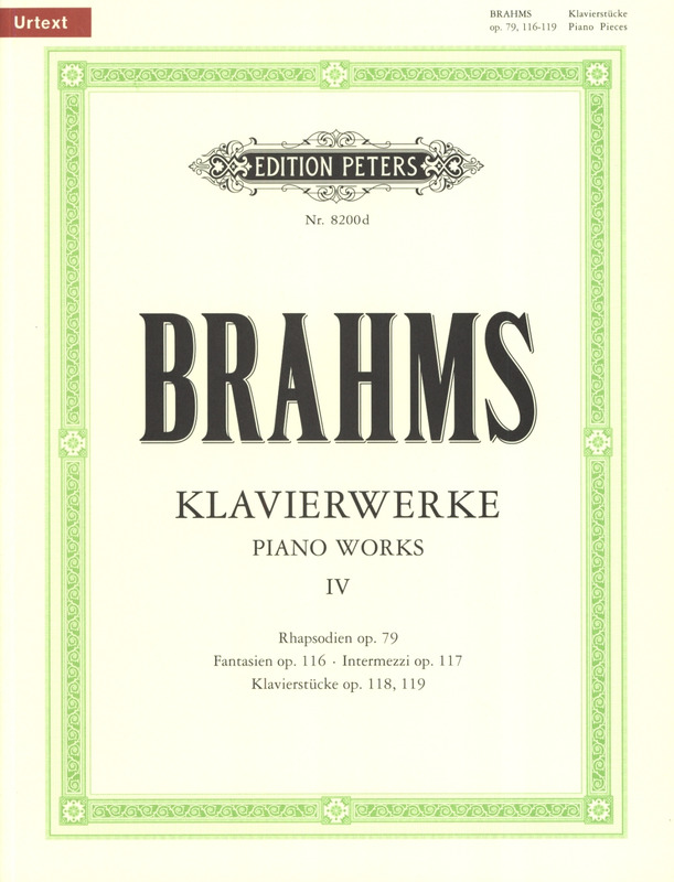 BRAHMS J. - OBRAS PARA PIANO V.4 URTEXT -
