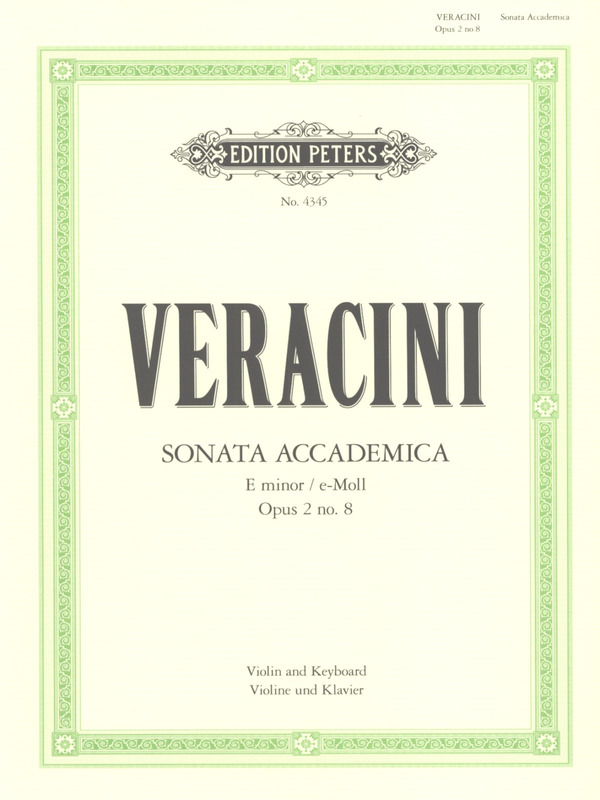 VERACINI F.M. - SONATA MI m ACADEMICA - OP.2 Nº8 *AGOTADO EDITORIAL*