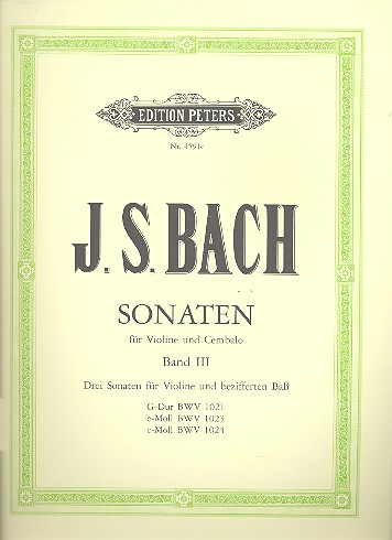 BACH J.S. - SONATAS (3) (SOL M, MI m, DO m) - BWV.1021,1023,1024
