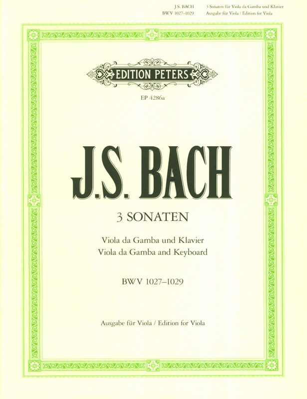 BACH J.S. - SONATAS (3) ORIGINAL VIOLA DE GAMBA - BWV.1027-1029