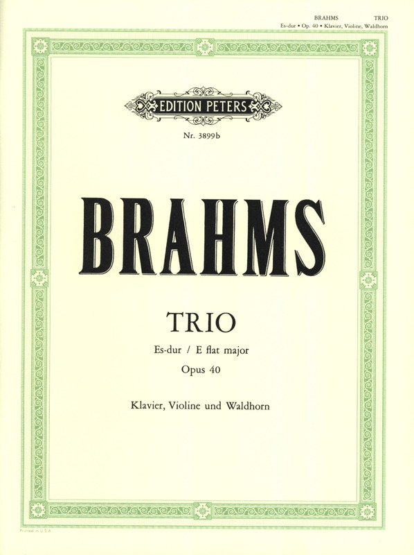 BRAHMS J. - TRIO MIb (SC+PT)                   V/TRP - OP.40
