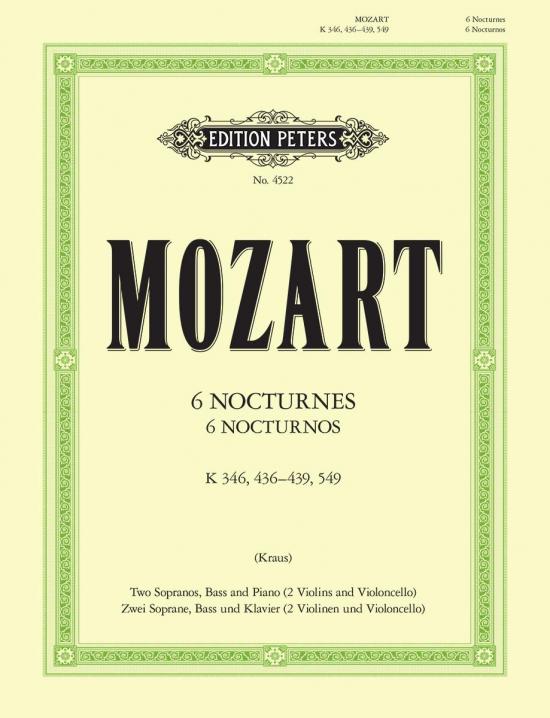MOZART W.A. - NOCTURNOS (6) ALEMAN/ITALIANO 2SOP/BAJ/P -