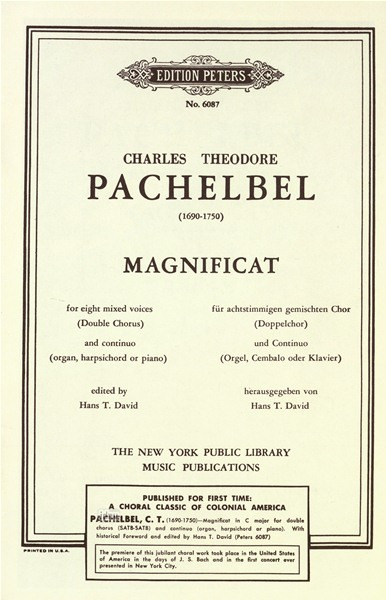 PACHELBEL J. - MAGNIFICAT (C/P)