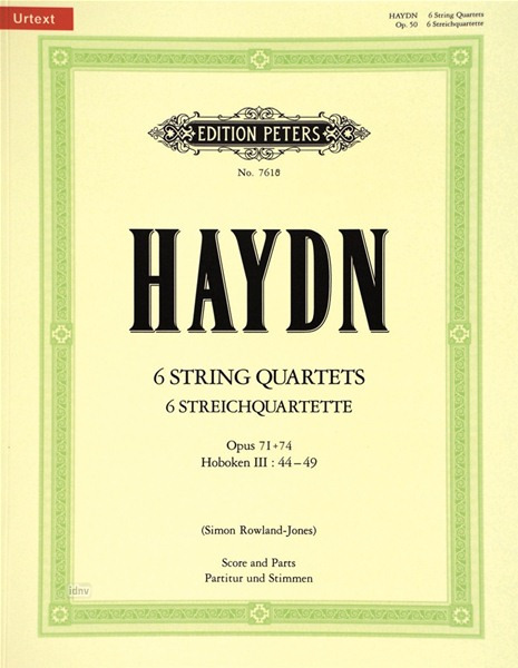 HAYDN J. - CUARTETOS OP.71& 74 HOB: III: 69-74  2V/VA/VC URTEXT