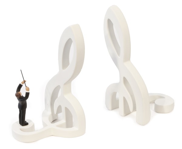 REGALO - SUJETA LIBROS EN FORMA DE CLAVE DE SOL (BLANCO)