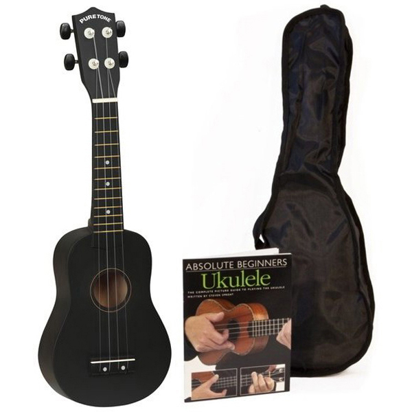 UKELELE SOPRANO - PURE TONE NEGRO PACK ( FUNDA+ METODO) KUS15