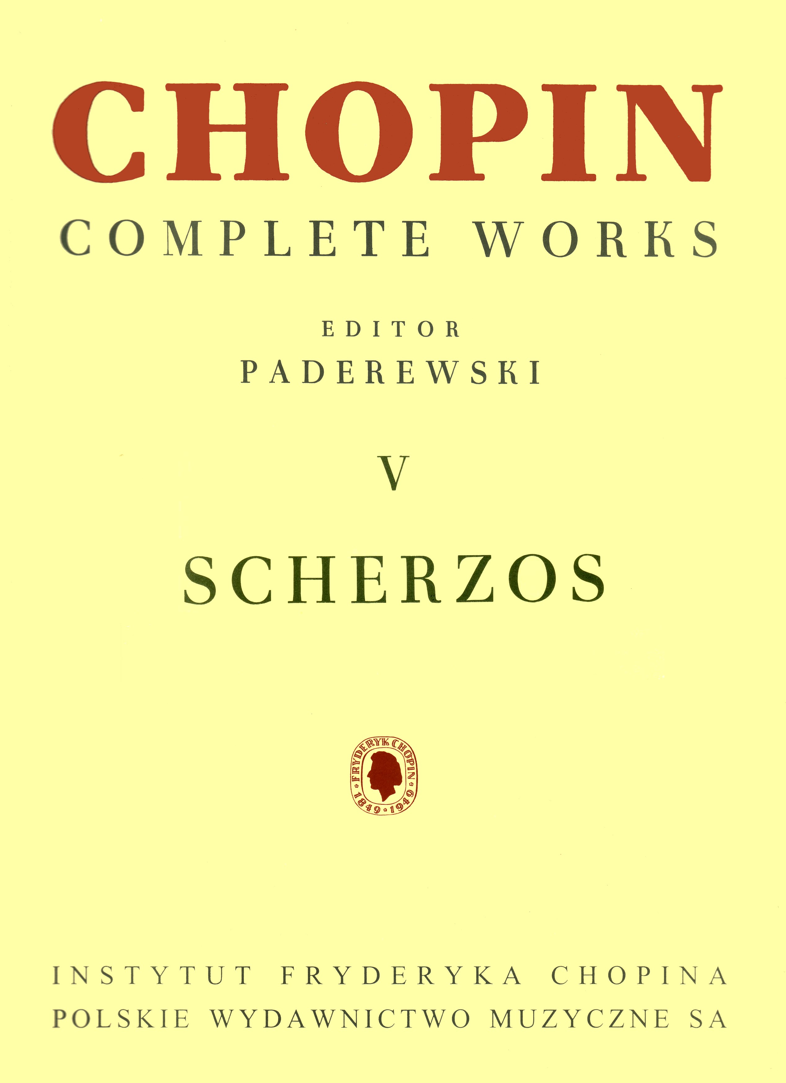 CHOPIN F. - SCHERZOS PADEREWSKI - OP.20/31/39/54