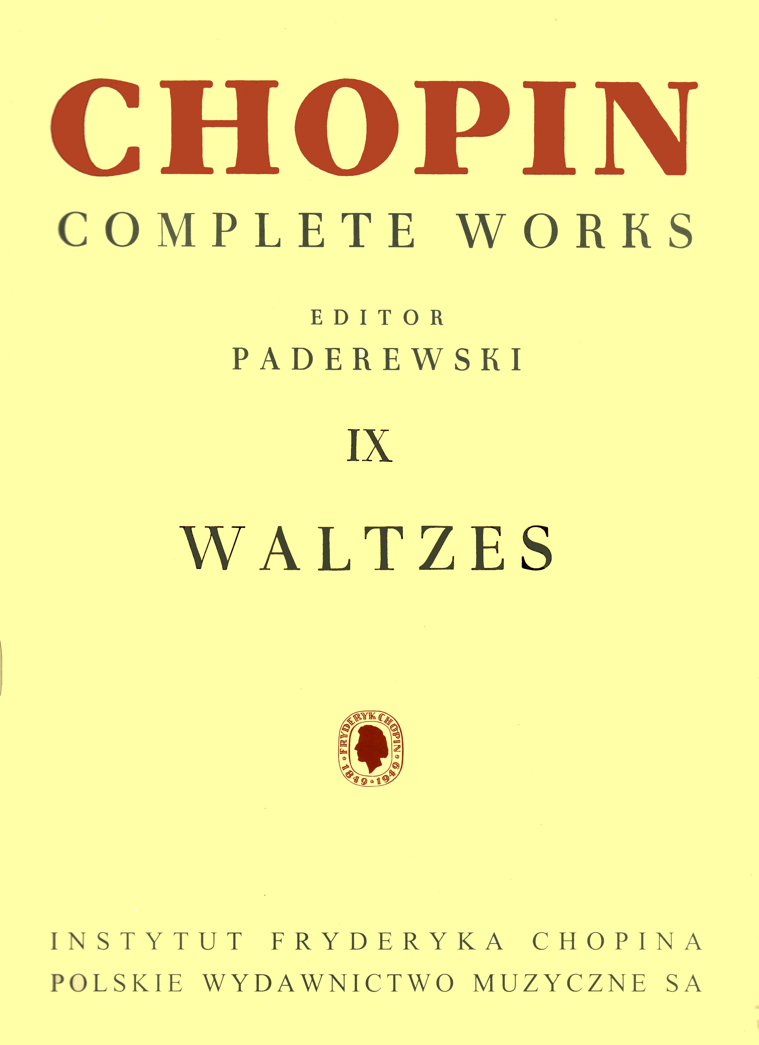 CHOPIN F. - VALSES PADEREWSKI -