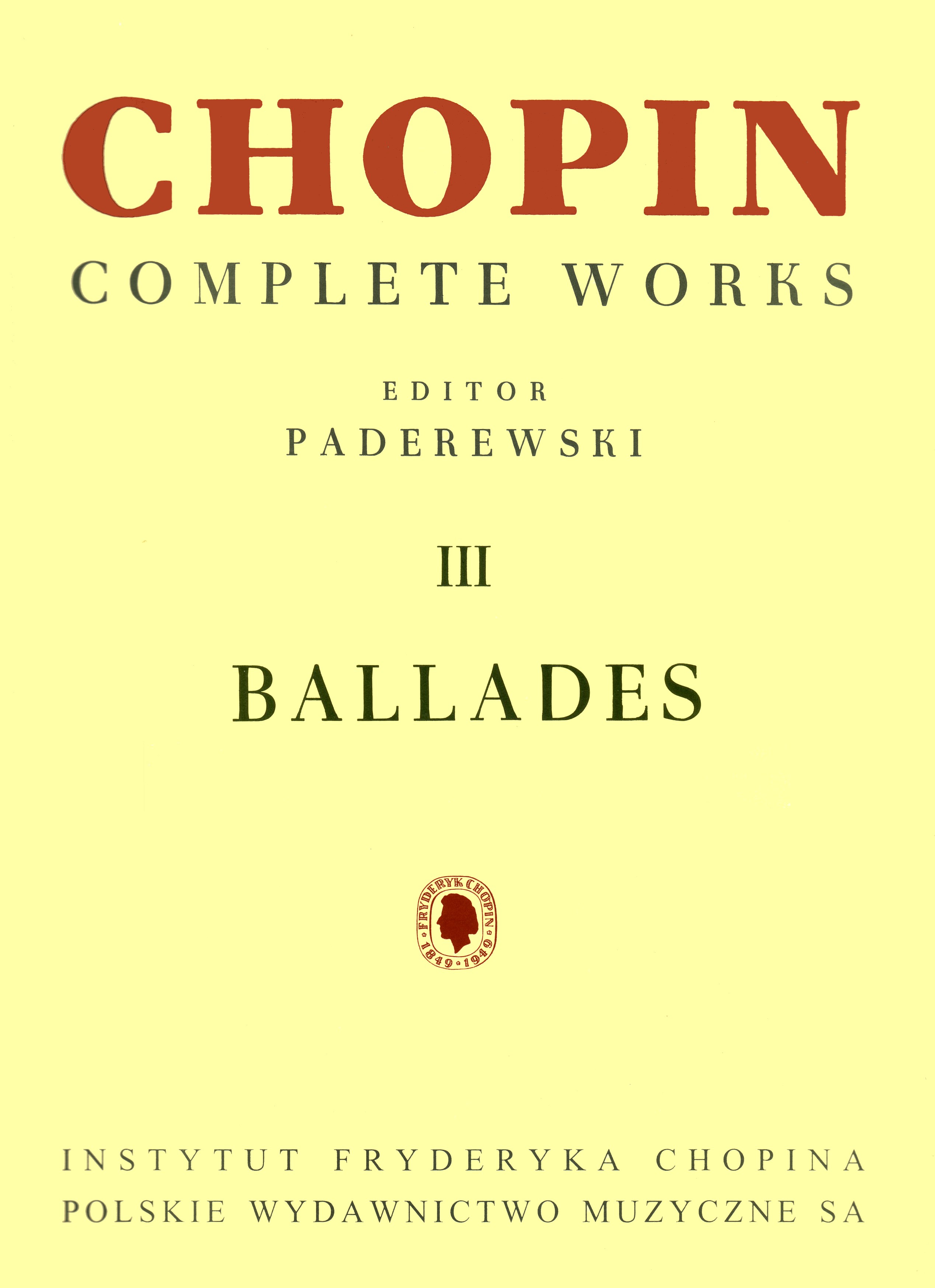 CHOPIN F. - BALADAS PADEREWSKI -