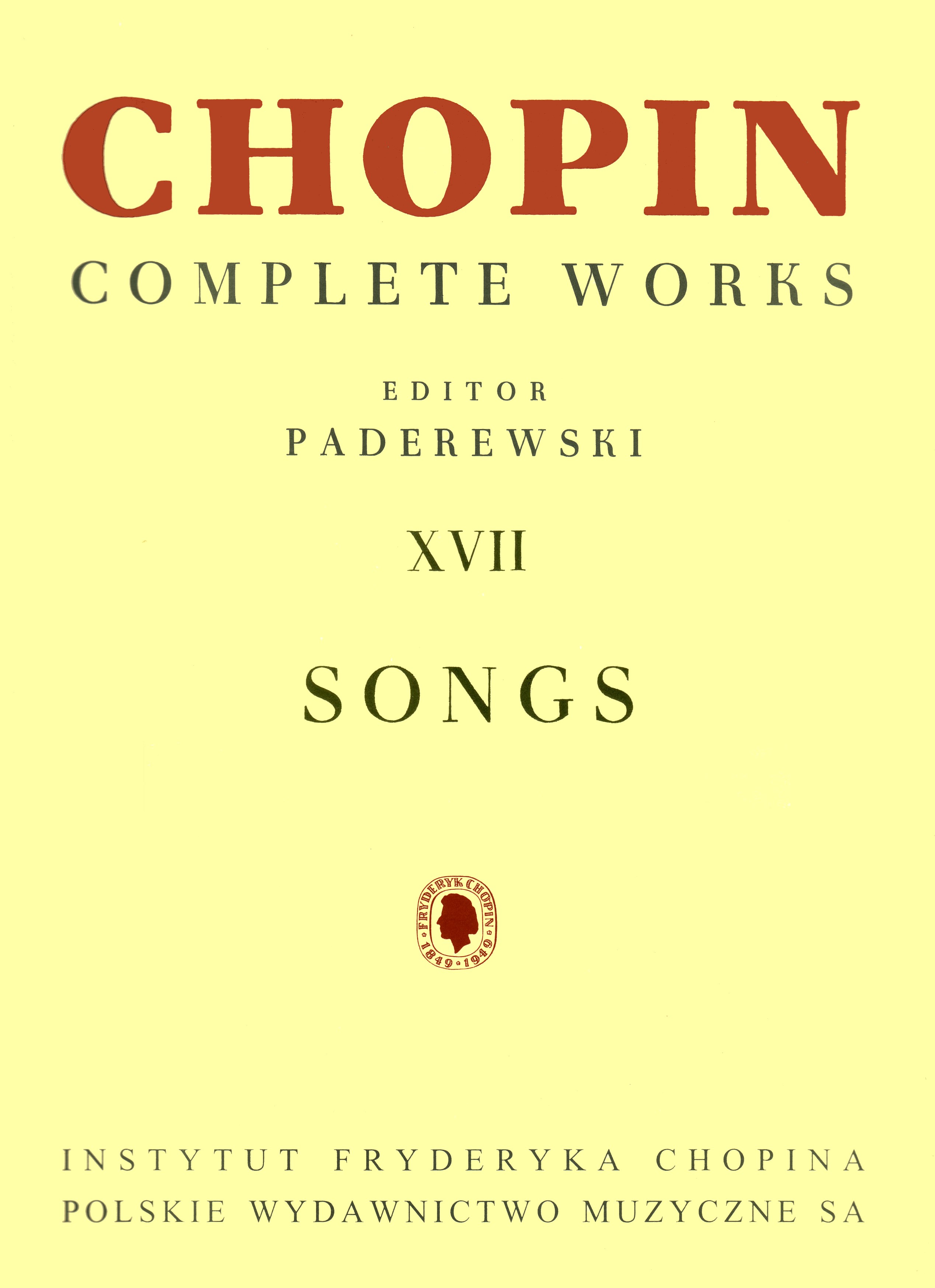CHOPIN F. - CANCIONES PADEREWSKI -