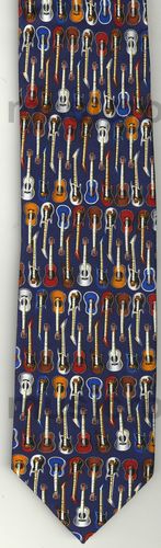 REGALO-  CORBATAS AZUL MARINO CON GUITARRAS