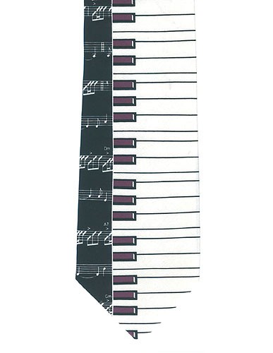 REGALO - CORBATA (2 ESTAMPADOS DISTINTOS) MITAD TECLADO MITAD PENTAGRAMA