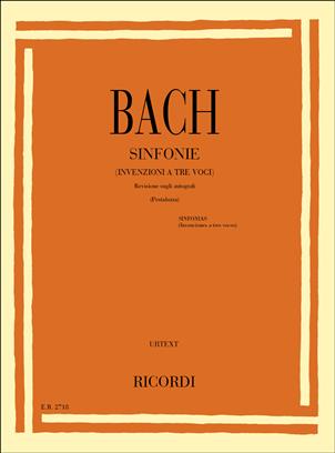 BACH J.S. - INVENCIONES A 3 VOCES URTEXT (PESTALOZZA) -