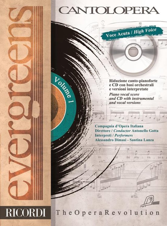 ALBUM - CANTOLOPERA "EVERGREENS" V.1 +CD  HIGH VOICE