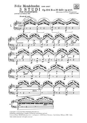 MENDELSSOHN F. - ESTUDIOS (3) - OP.104B 2
