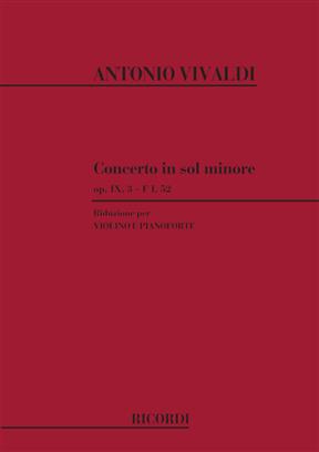 VIVALDI A. - CONCIERTO SOL m OP.9 Nº3 LA CETRA - RV.334