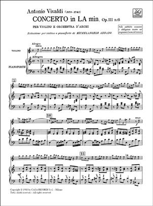 VIVALDI A. - CONCIERTO LA m OP.3 Nº6 - RV.356 2