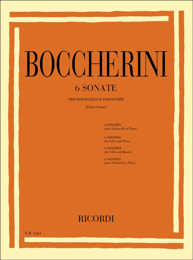 BOCCHERINI L. - SONATAS (6) - CELLO Y PIANO -
