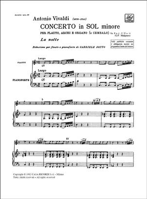 VIVALDI A. - CONCIERTO SOL m OP.10 Nº2 LA NOTTE - RV.439 2